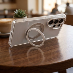 Case for Samsung A36 Frame Circle Stand compatible with MagSafe transparent