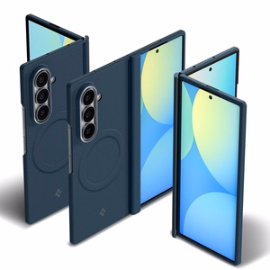 Spigen AirSkin Aramid MagFit MagSafe ümbris mudelile Samsung Galaxy Z Fold 8 Ultra – tumesinine