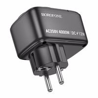 Borofone seinalaadija BAC14 Wide - 2xUSB + Type C + pistikupesa - 12W must