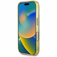 Guess IML Metal Glitter 4G Circle Triangle MagSafe Ümbris jaoks iPhone 16 - Brown