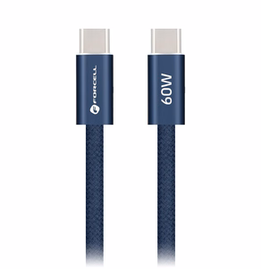 Kaabel USB C USB C Forcell F-Energy QC4.0 PD 3A 60W Cafule Color 1,2 m ACYH23 tumesinine