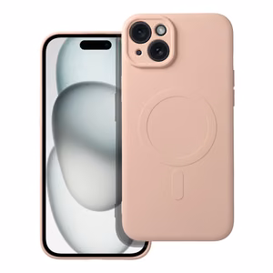 SILICONE MAG ÜMBRIS compatible with MagSafe jaoks IPHONE 15 Plus roosa