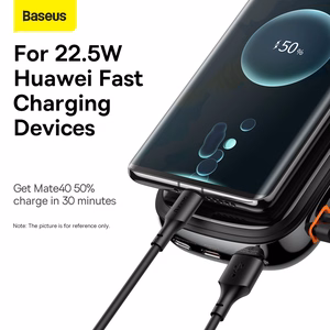 Baseus Power Bank 20000mAh Qpow Pro - USB + Type C - PD 22,5W with Type C cable (PPQD060301) black