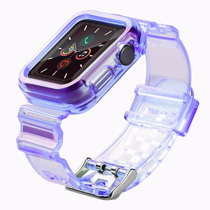 Силиконовый ремешок-браслет с чехлом и подсветкой для Apple Watch 42mm - фиолетовый