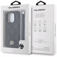 Karl Lagerfeld Quilted Initial Logo & Chain Strap iPhone 16 Pro Ümbris - Must