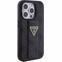 Guess Grip Stand 4G Triangle Strass ümbris jaoks iPhone 15 Pro - must