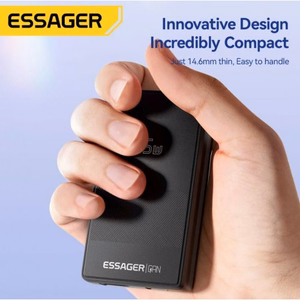 Laadija Essager Ultra Thin must 65W (PD / QC3.0)