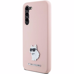 Karl Lagerfeld Silicone Choupette Metal Pin чехол для Samsung Galaxy S23+ - розовый