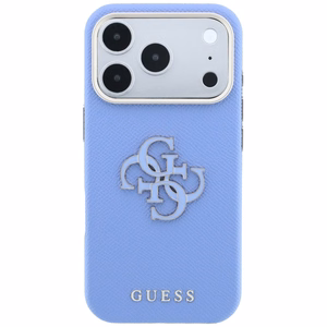 Guess Grained & Big Resin Logo ümbris iPhone 18 Pro Max / 17 Pro Max – sinine