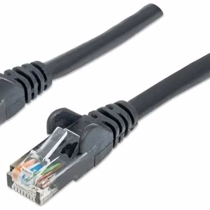 Intellinet Network Patch Cable, Cat6, 3m, must, CCA, U/UTP, PVC, RJ45, kuldne Plated Contacts, Snagless, Booted, Lifetime Warranty