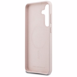 Karl Lagerfeld Silicone Karl & Choupette Heads MagSafe Ümbris jaoks Samsung Galaxy S25 FE - roosa