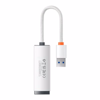Baseus Adapter Lite seeria - USB to RJ45 - 1000 Mbps (WKQX000102) valge