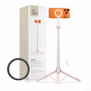 Tech-Protect L10S Bluetooth-selfikepp, roosa ja hall