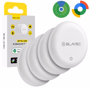 Blavec GPS Tag BTG-03 Bluetooth Dual jälgimisseade Apple ja Androidi jaoks, valge, 4 tk (BTBTG03-W4)