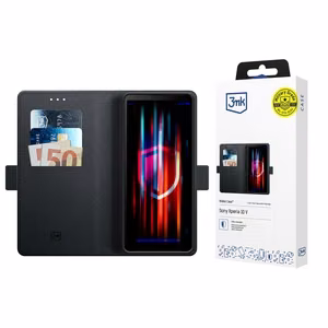 3mk Wallet Ümbris jaoks Sony Xperia 10 V - must