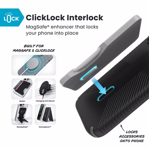 Speck Presidio2 Grip ClickLock & MagSafe ümbris seadmele iPhone 17, Black / Slate Gray / White värvitoonis