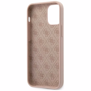Guess GUHCP12SLSLMGLP iPhone 12 mini 5.4" светло-розовый/светло-розовый жёсткий чехол Silicone Script Gold Logo