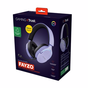 Trust GXT 491P FAYZO kõrvaklapid juhtme ja juhtmevaba peapael mängude USB Type-A Bluetooth mustad, lilla