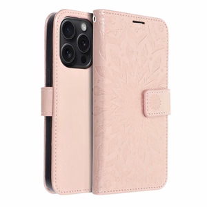 MEZZO Book ümbris jaoks IPHONE 15 Pro mandala rose kuldne