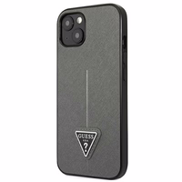 Guess GUHCP14MPSATLG iPhone 14 Plus 6.7 "hõbedane / hõbedane hardcase SaffianoTriangle Logo