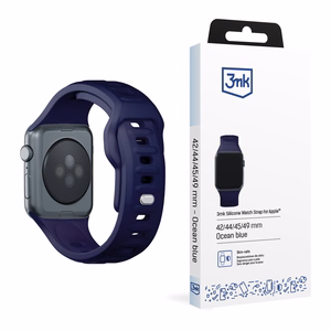 3mk silikoonrihm Apple Watchile, 42/44/45/46/49 mm, ookeanisinine, suur suurus