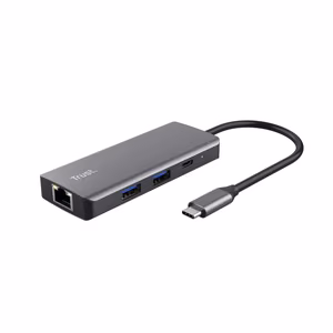 Trust Dalyx - 6-in-1 USB-C mitmepordine adapter, 1000 Mbit/s (hõbedane)