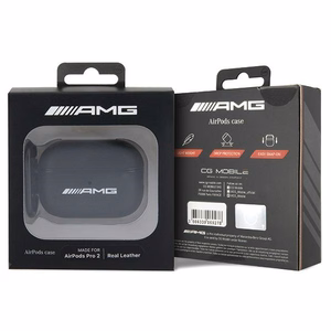 AMG AMAP2SLWK AirPods Pro 2 (2022/2023) чехол чёрный/чёрный Leather White Logo