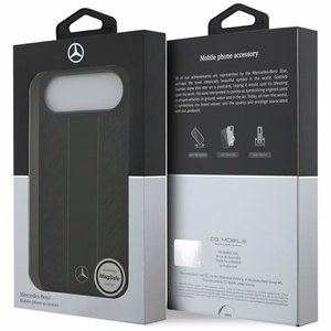 Mercedes Leather Laurel Leaves Stripes MagSafe чехол для iPhone 17 Air - черный