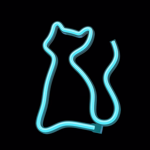 Neon LED Light CAT türkīis NNE24 Neolia