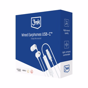 Kõrvaklapid 3mk Wired Kõrvaklapid USB-C valge