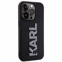 KARL LAGERFELD ümbris jaoks IPHONE 15 Pro KLHCP15L3DMBKCK (3D Logo Glitter) must