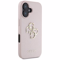 Guess Grained Big 4G Logo Small Classic Logo ümbris jaoks iPhone 16 - roosa