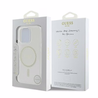 Guess GUHMP16LHFGERET iPhone 16 Pro 6.3" läbipaistev hardcase IML Glitter Circle MagSafe
