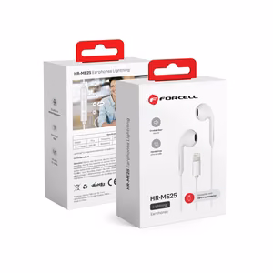 Wire earbuds Lightning Forcell F-Audio HR-ME25 valge