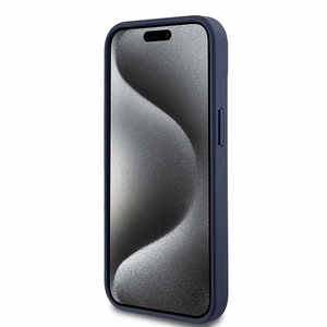 DKNY Leather Mono Stripe & Metal Logo ümbris jaoks iPhone 15 / 14 / 13 - sinine
