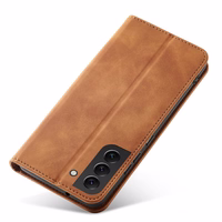 Magnet Fancy Ümbris jaoks Samsung Galaxy S23+ flip cover wallet stand brown