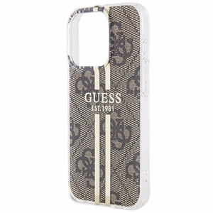 Guess IML 4G kuldne Stripe ümbris jaoks iPhone 15 Pro - brown