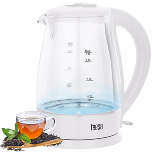TEESA elektriline klaasveekeetja, 2200 W, valge, 1,7 l