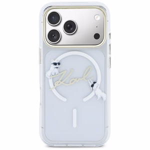 Karl Lagerfeld IML Choupettes Karl Script Logo MagSafe Ümbris for iPhone 17 Pro - Clear