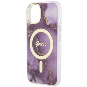 Guess GUHMP14SHTMRSU iPhone 14 6.1" lilla/lilla hardcase Golden Marble MagSafe