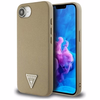 Guess Grained Triangle MagSafe ümbris jaoks iPhone 16e - brown