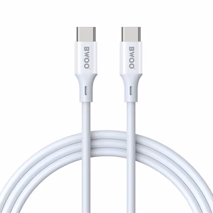 BWOO кабель USB-C - USB-C 2m 60W ABS + TPE белый