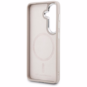 Karl Lagerfeld Embossed Ring RSG Logo MagSafe ümbris Samsung Galaxy S26+ roosa