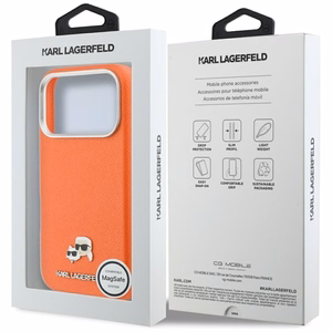 KARL LAGERFELD ümbris IPHONE 17 Pro Max ühilduv MagSafe KLHMP17X6PFKCLO (PU FW W/ K&C Head Pin) oranž