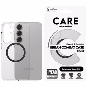 CARE by PanzerGlass Flagship Urban Combat Must QI Ümbris jaoks Samsung Galaxy S25+ - Läbipaistev