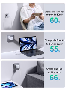 Joyroom JR-TCG15 Mini 30W GaN USB-C Wall Laadija - valge