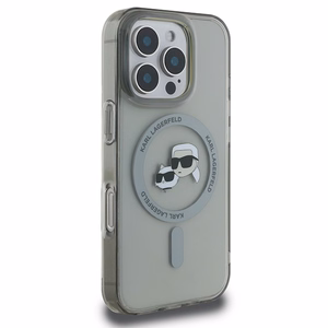 Karl Lagerfeld IML Metal Karl&Choupette Head MagSafe Ümbris jaoks iPhone 16 Pro - must