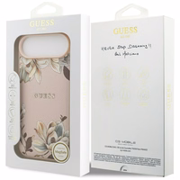 Guess Grained Flowers Classic Logo MagSafe iPhone Air Ümbris - Roosa