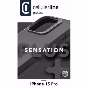 Cellularline Sensation Plus ümbris seadmele iPhone 15 Pro, materjali integreeritud Microbani antibakteriaalse tehnoloogiaga, must
