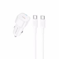 Borofone autolaadija BZ34A Cloud - Type C - PD 20W koos C-tüüpi C-tüüpi valge laadijaga